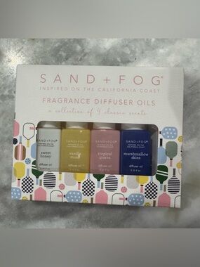 SAND+FOG Fragrance Diffuser Oil Set - Sweet Honey, Vanilla M., Trop Guava, Marsh
